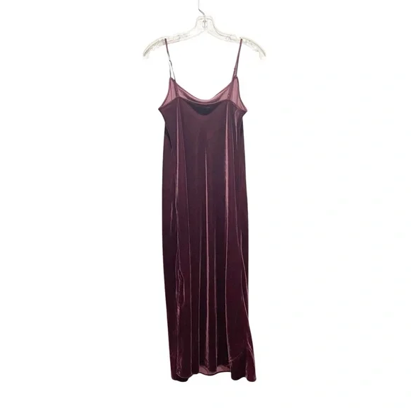Gap Velvet Midi Cami Slip Dress Noir Red Size Small - Picture 6 of 9